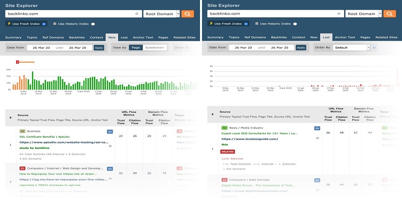 Những tính năng chính của công cụ Majestic